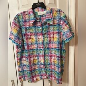 Alfred Dunner multi colored floral shirt Size XL EUC